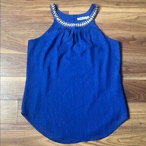 Ricki's Royal Blue Embellished Blouse Sleeveless Formal